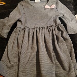 Elegant Gray Kids Dress with Bow Detail